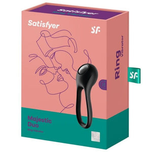 APMIERINĀTĀJS - MAJESTIC DUO RING VIBRATOR BLACK