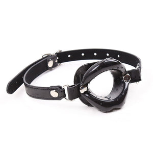 OHMAMA FETISH - BLACK LIP GAG WITH STRAP OHMAMA FETISH