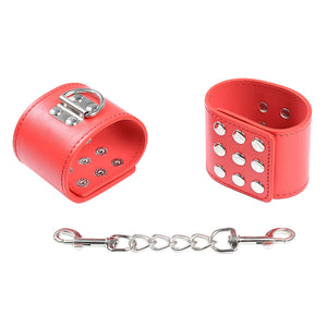 OHMAMA FETISH - RED HANDCUFFS WITH SNAP CLOSURE OHMAMA FETISH