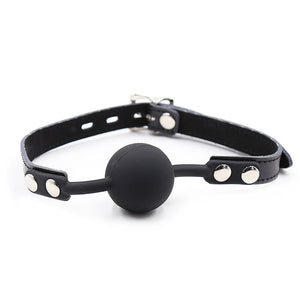 OHMAMA FETISH - SILICONE BALL GAG WITH LEATHER BELT (PADLOCK INCLUDED) OHMAMA FETISH