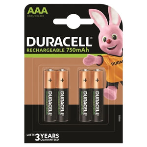 DURACELL - АККУМУЛЯТОРНАЯ БАТАРЕЯ HR03 AAA 750 мАч 4 ШТ.