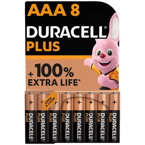 DURACELL - PLUS POWER 100 ЩЕЛОЧНАЯ БАТАРЕЙКА AAA LR03 8 ШТ.