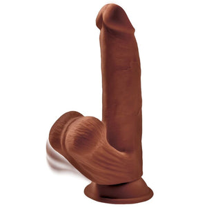 KING COCK - PLUS 3D DILDO SWINGING BALLS 24.5 CM BROWN KING COCK PLUS