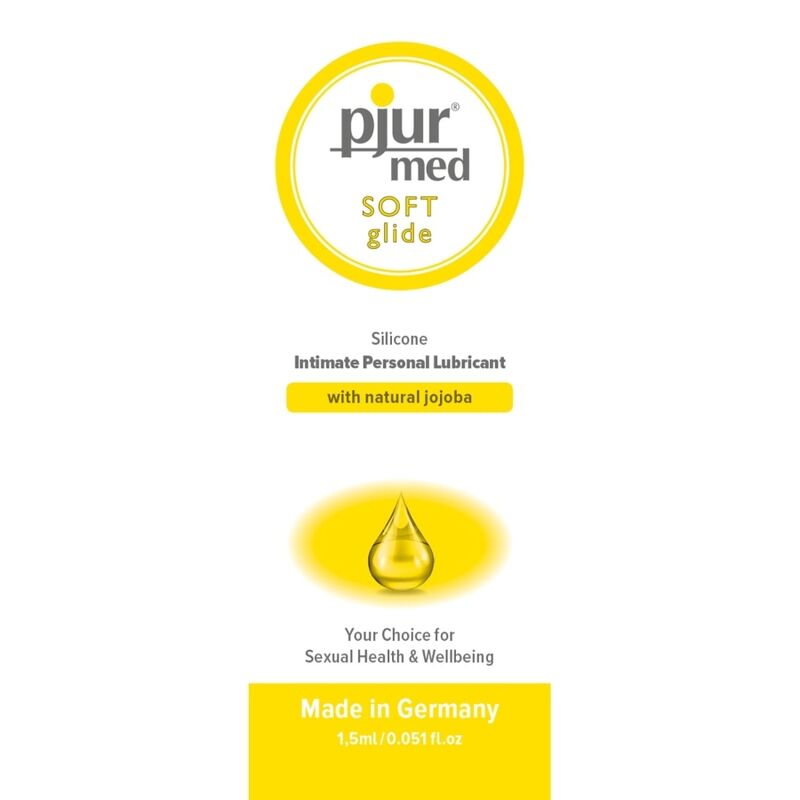 PJUR Med Soft Glide Silicone Lubricant with Jojoba, 1.5ml packaging