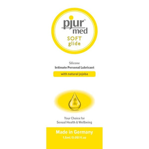 PJUR Med Soft Glide Silicone Lubricant with Jojoba, 1.5ml packaging