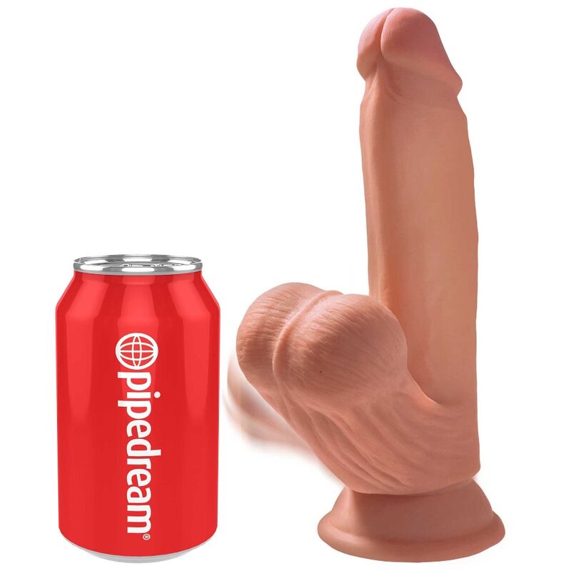 KING COCK - PLUS 3D DILDO KIIKUPALLID 15,2 CM KING COCK PLUS