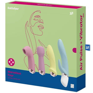 SATISFYER - ЧУДЕСНЫЙ НАБОР ИЗ ЧЕТЫРЕХ ВИБРАТОРОВ И ВОЗДУШНЫХ ПУЛЬСОВ