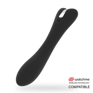 BRILLY GLAM Ryan Vibrator in black, featuring a curved design, wireless technology compatible, anti-allergenic silicone, waterproof.