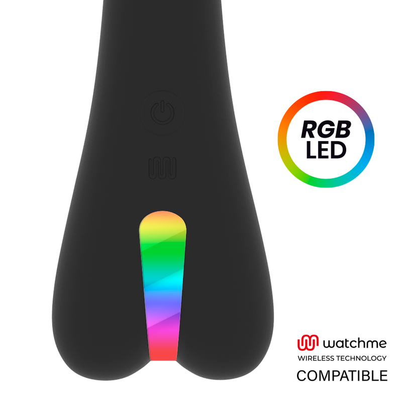 BRILLY GLAM Ryan Vibrator with RGB LED and Watchme wireless technology compatibility, black design, rechargeable, waterproof.