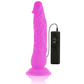 DIVERSIA — ELASTĪGA VIBRĒJOŠA DILDO PURPULA 21 CM -O- 4,9 CM