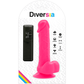 DIVERSIA — ELASTĪGA VIBRĒJOŠA DILDO ROZĀ 20,5 CM -O- 4,2 CM