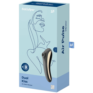 SATISFYER - ДВОЙНОЙ ВОЗДУШНЫЙ ВИБРАТОР KISS ЧЕРНЫЙ