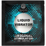 Secretplay Liquid Vibrator Unisex Stimulator 2ml package featuring vibrant blue and black design.