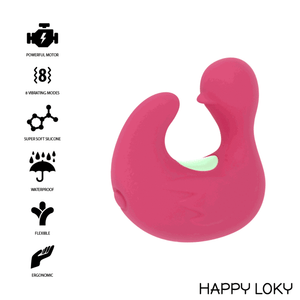 HAPPY LOKY - DUCKYMANIA ПЕРЕЗАРЯЖАЕМЫЙ СИЛИКОНОВЫЙ СТИМУЛЯТОР ДЛЯ ПАЛЬЦА