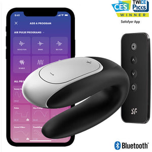 SATISFYER - ВИБРАТОР ДЛЯ ДВОЙНОГО РАЗВЛЕЧЕНИЯ, ЧЕРНЫЙ