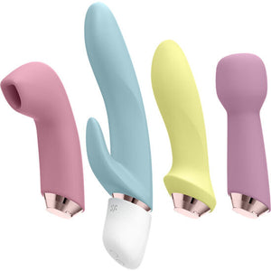 SATISFYER - ЧУДЕСНЫЙ НАБОР ИЗ ЧЕТЫРЕХ ВИБРАТОРОВ И ВОЗДУШНЫХ ПУЛЬСОВ