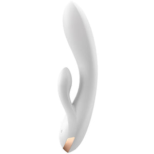 SATISFYER - ДВОЙНОЙ ГИБКИЙ ВИБРАТОР ПРИЛОЖЕНИЕ БЕЛЫЙ