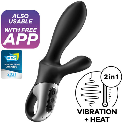 SATISFYER - HEAT CLIMAX+ АНАЛЬНЫЙ ВИБРАТОР ПРИЛОЖЕНИЕ ЧЕРНЫЙ