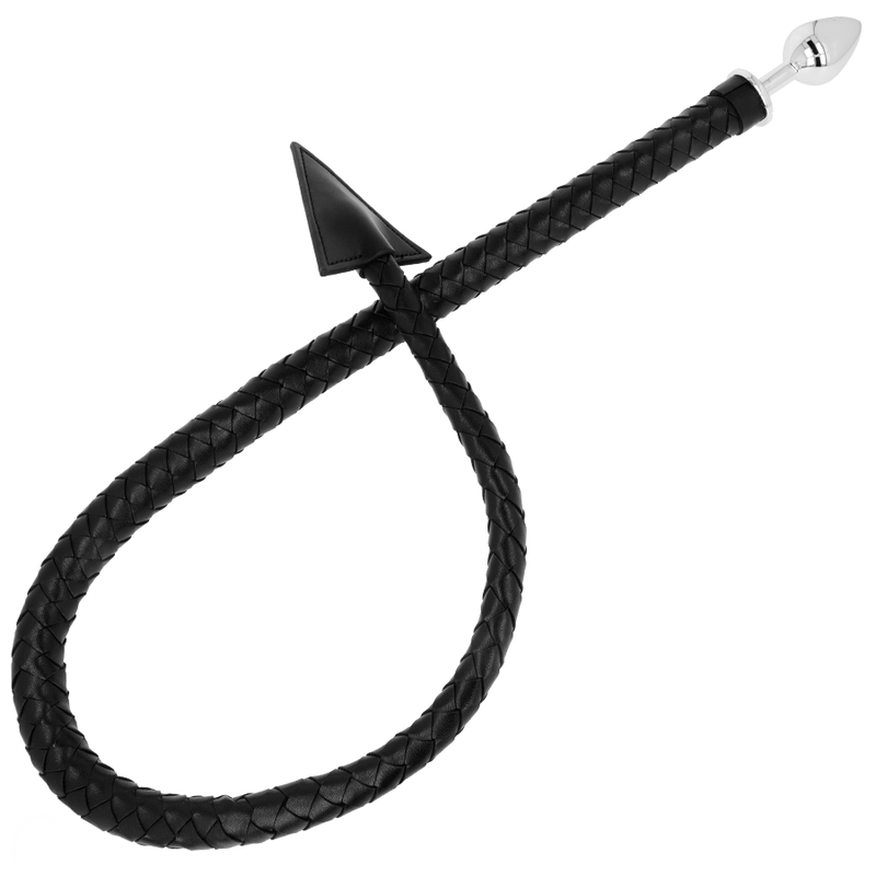 OHMAMA FETISH DEVIL'S TAIL LEATHER & METAL BUTT PLUG 7 CM OHMAMA FETISH