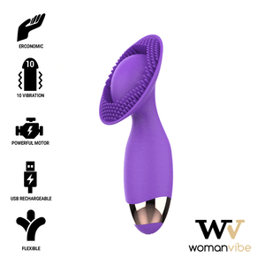 WOMANVIBE - СТИМУЛЯТОР ДЛЯ ЩЕНКОВ ПЕРЕЗАРЯЖАЕМЫЙ СИЛИКОНОВЫЙ