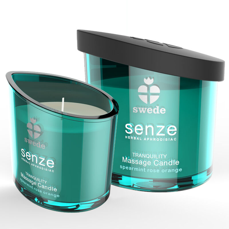 ZVIEDRIJA - SENZE TRANQUILITY MASĀŽAS SVECE - SPIERMINT, ROZE, ORANŽA