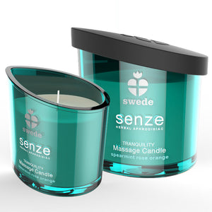 ZVIEDRIJA - SENZE TRANQUILITY MASĀŽAS SVECE - SPIERMINT, ROZE, ORANŽA