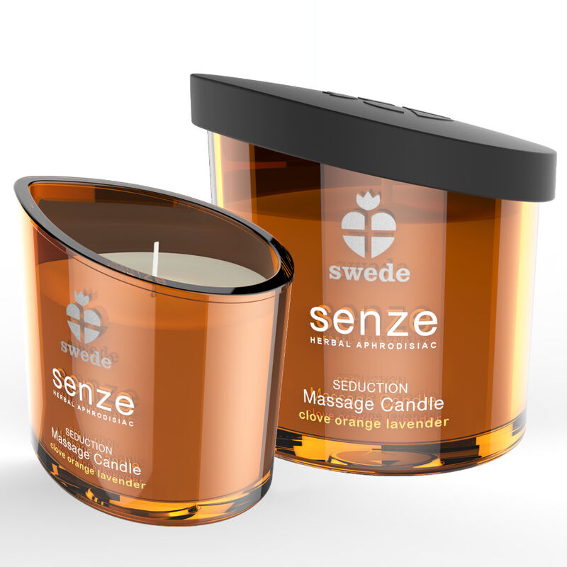 ZVIEDRIJA - SENZE SEDUCTION MASĀŽAS SVECE - KRAKSTNALVNĪCA, Apelsīns, LAVAnda