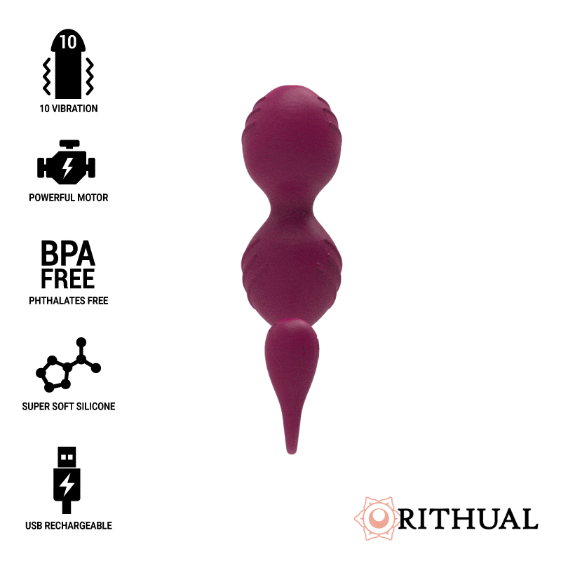RITHUAL - NISHA ПЕРЕЗАРЯЖАЕМЫЕ ВИБРАЦИОННЫЕ ШАРИКИ КЕГЕЛЯ ОРХИДЕЯ
