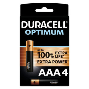 DURACELL - OPTIMUM 200 ЩЕЛОЧНАЯ БАТАРЕЙКА AAA LR03 4 ШТ.