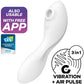 SATISFYER - CURVY TRINITY 5 ВОЗДУШНЫЙ ИМПУЛЬСНЫЙ СТИМУЛЯТОР И ВИБРАТОР С ПРИЛОЖЕНИЕМ БЕЛЫЙ