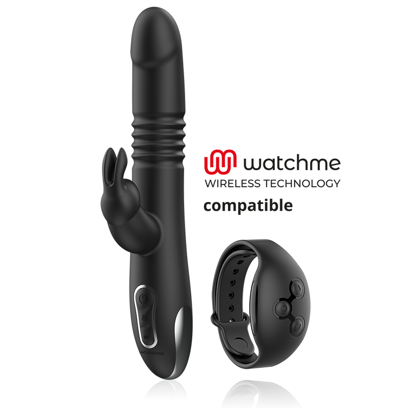 Black & Silver Kenji Vibrator, WatchMe Wireless Compatible, USB Rechargeable, Premium Silicone Finish