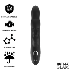 BRILLY GLAM- MOEBIUS RABBIT VIBRATORS UN ROTATORS, KAS SADERĪGS AR WATCHME BEZVADU TEHNOLOĢIJU