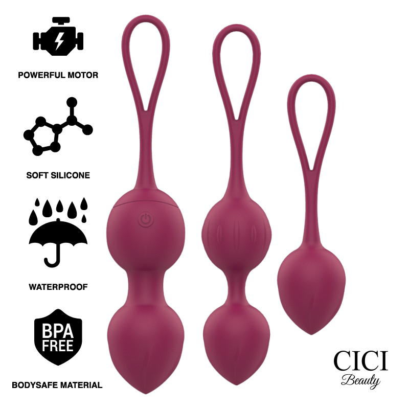 CICI BEAUTY - ПРЕМИУМ СИЛИКОН 3 ВИБРАЦИОННЫЕ ШАРИКИ КЕГЕЛЯ С ДИСТАНЦИОННЫМ УПРАВЛЕНИЕМ
