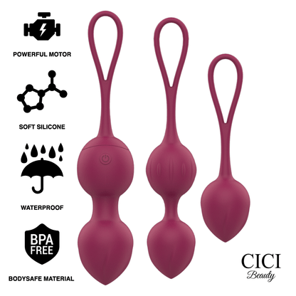 CICI BEAUTY - ПРЕМИУМ СИЛИКОН 3 ВИБРАЦИОННЫЕ ШАРИКИ КЕГЕЛЯ С ДИСТАНЦИОННЫМ УПРАВЛЕНИЕМ