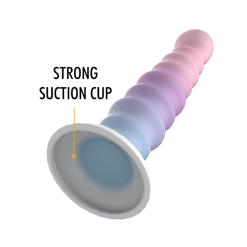 Colorful Mythology Arian Nayade dildo with strong suction cup, size M, 17cm length, ergonomic and super flexible design.