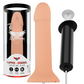 MYTHOLOGY Flipper Original Dildo with Ejaculator, fantasy design for harness use, size M, 16.5cm length, 3.5cm diameter, peach color.