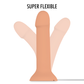 Super flexible Mythology Flipper Original Dildo showcasing bendability and versatility in nude color.