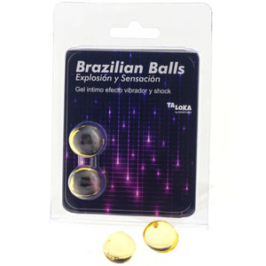 TALOKA - 2 BRAZILIAN BALLS VIBRATING &amp; SHOCK EFEKTA AIZRAUJOŠS GELS