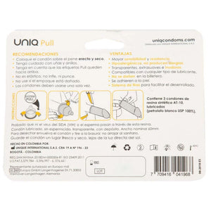 UNIQ - ПРЕЗЕРВАТИВЫ БЕЗ ЛАТЕКСА С ПОЛОСКАМИ 3 ШТ.