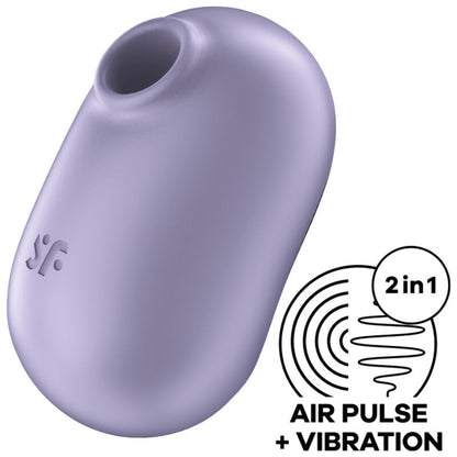 SATISFYER - PRO TO GO 2 ДВОЙНОЙ ВОЗДУШНЫЙ ИМПУЛЬСНЫЙ СТИМУЛЯТОР И ВИБРАТОР ФИОЛЕТОВЫЙ