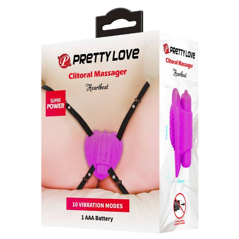 PRETTY LOVE - HEARTBEAT CLITORIS MASSAGER 10 VIBRATION MODES PURPLE PRETTY LOVE FLIRTATION