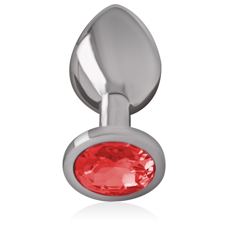 INTENSE - ALUMINUM METAL ANAL PLUG WITH RED CRYSTAL SIZE S INTENSE ANAL TOYS