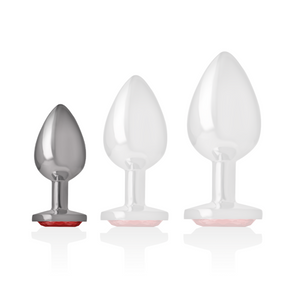 INTENSE - ALUMINUM METAL ANAL PLUG WITH RED CRYSTAL SIZE S INTENSE ANAL TOYS