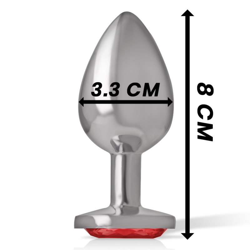 INTENSE - METAL ANAL PLUG WITH RED CRYSTAL SIZE M INTENSE ANAL TOYS