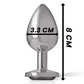 INTENSE - ALUMINUM METAL ANAL PLUG WITH BLACK GLASS SIZE M