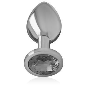 INTENSE - ALUMINUM METAL ANAL PLUG WITH BLACK GLASS SIZE L INTENSE ANAL TOYS
