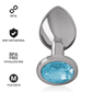 INTENSE - ALUMINUM METAL ANAL PLUG WITH BLUE GLASS SIZE M