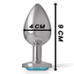 INTENSE - ALUMINUM METAL ANAL PLUG WITH BLUE CRYSTAL SIZE L