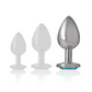 INTENSE - ALUMINUM METAL ANAL PLUG WITH BLUE CRYSTAL SIZE L