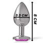 INTENSE - ALUMINUM METAL ANAL PLUG WITH PINK CRYSTAL SIZE M